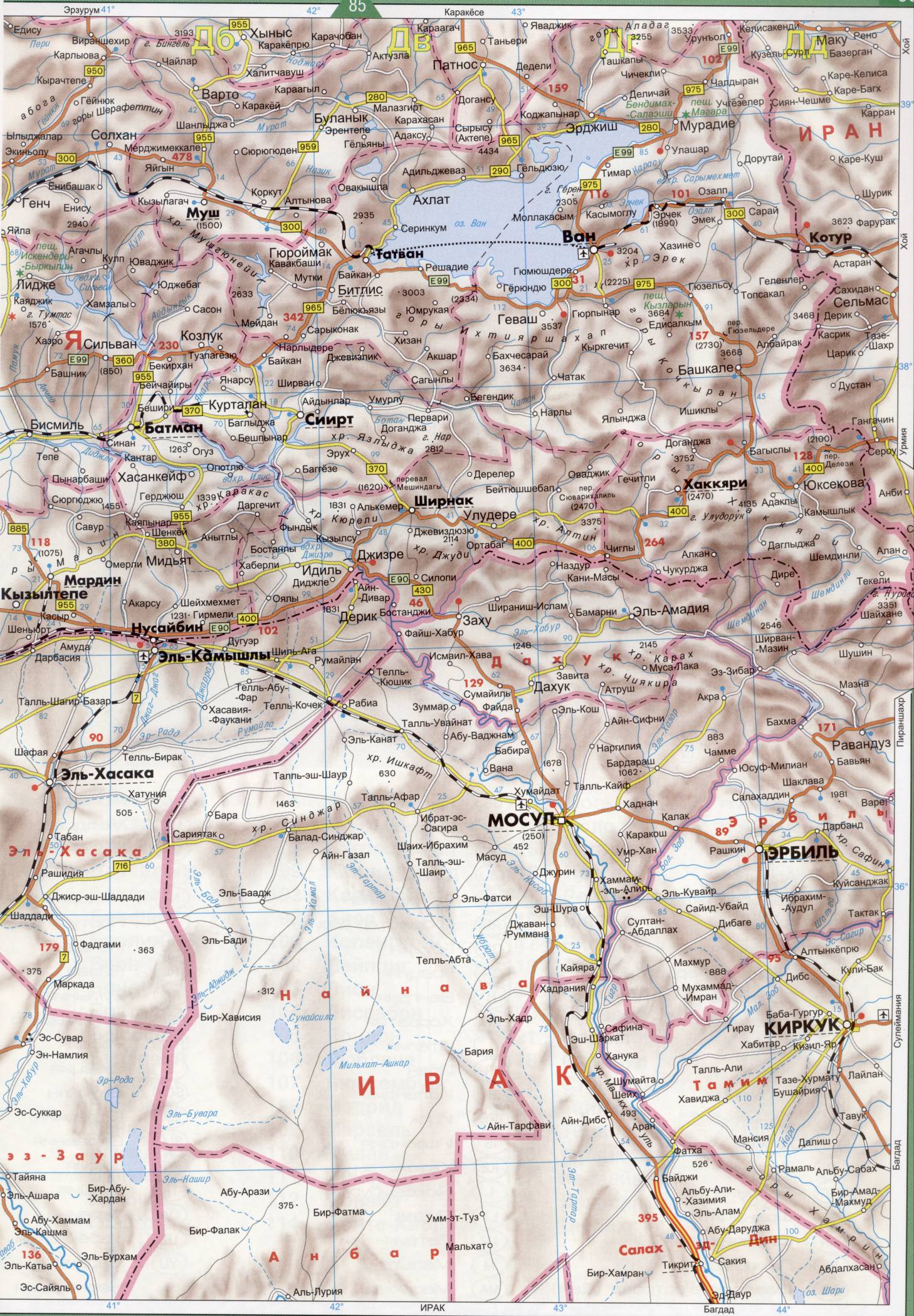 Карта Турции. Подробная карта Турции на русском языке. Карта автодорог Турции на русском, F1 - 
