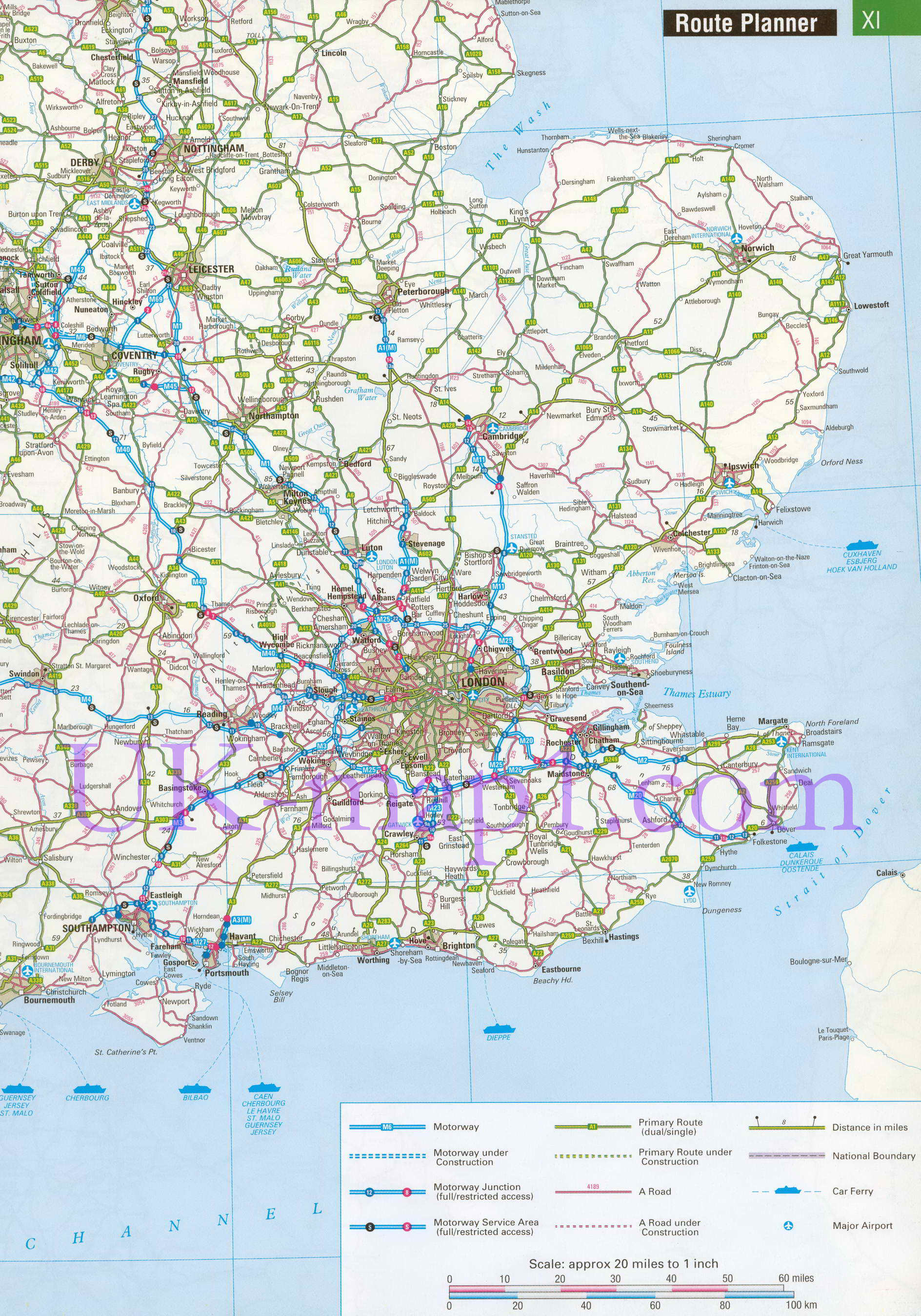 Карта Англии Подробная карта Англии Карта автомобильных дорог Англии