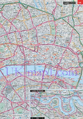 Карта улиц Лондона. Подробная карта улиц Лондона, B0 - 