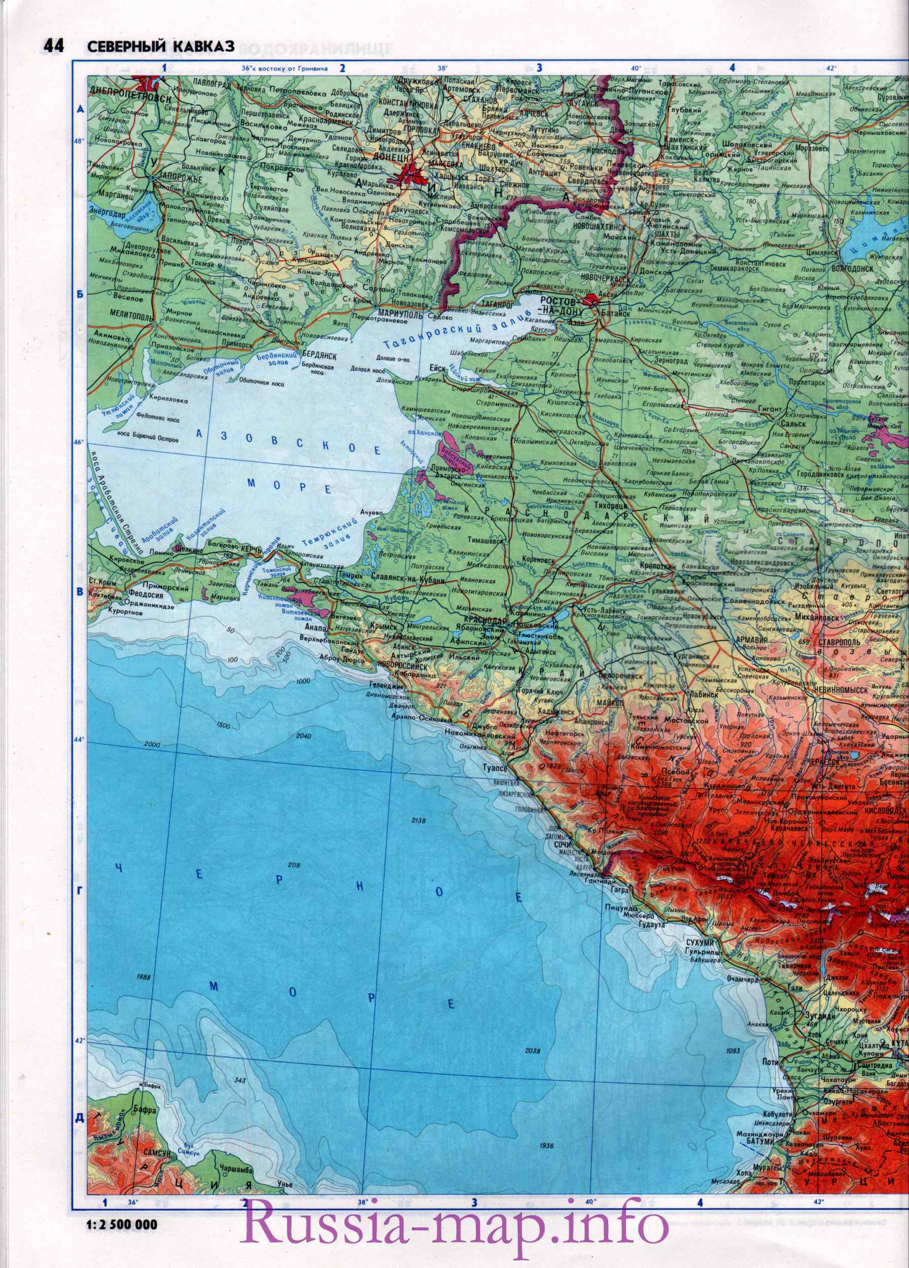 Северный Кавказ Карта