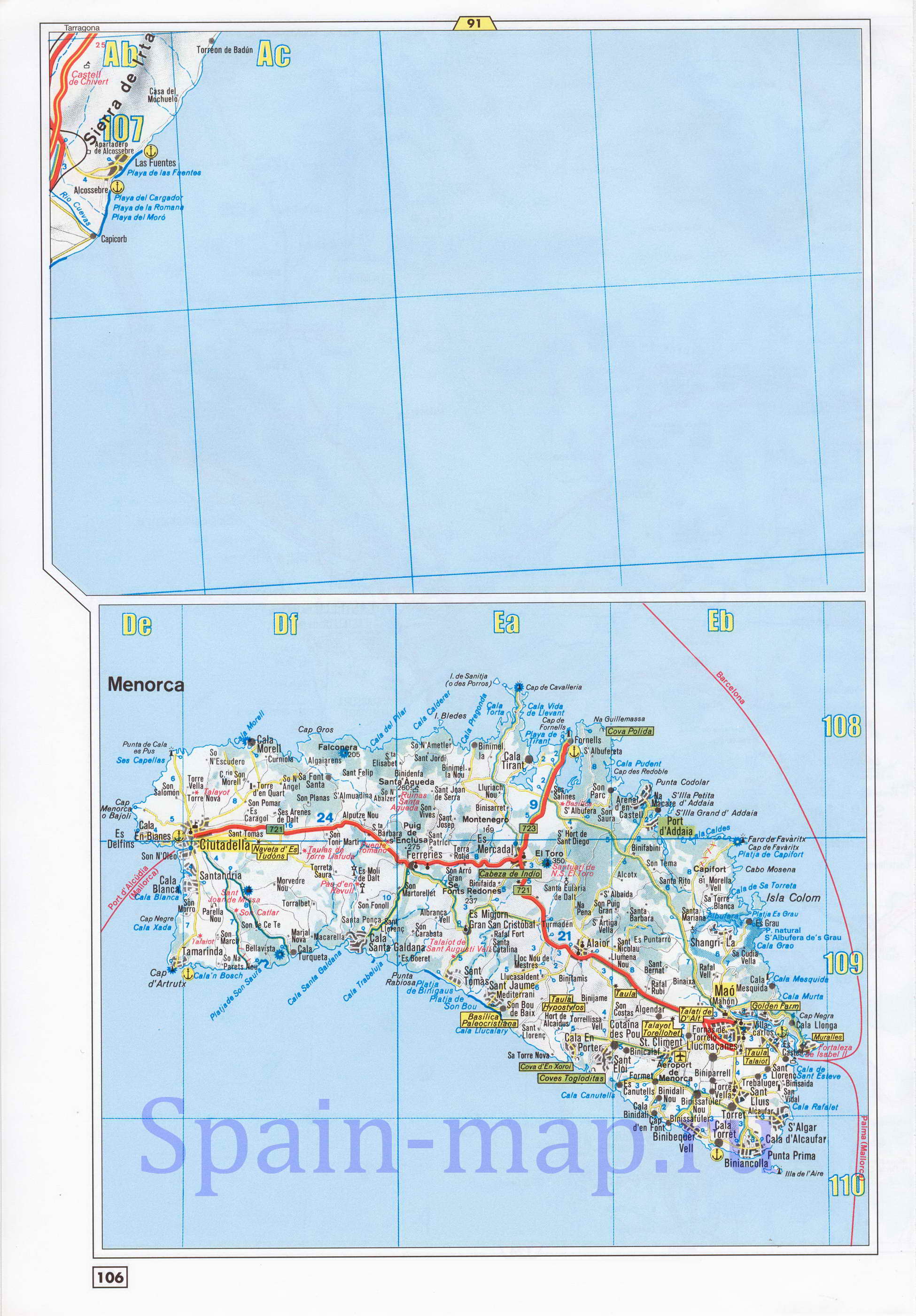 Карта Коста дель Азахар (Costa del Azahar). Карта побережья Коста дель Азахар, B1 - 