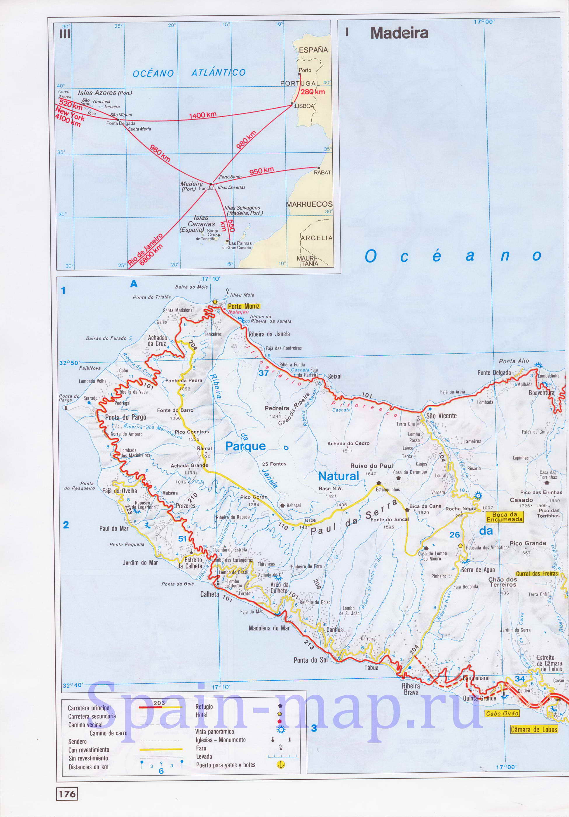 Карта Мадейры. Подробная карта острова Мадейра, A0 - 